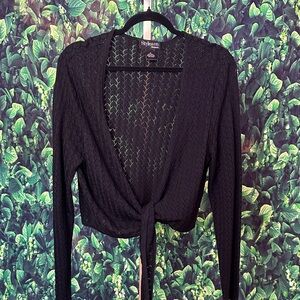 Style & Co. Black Tie-Front Shrug